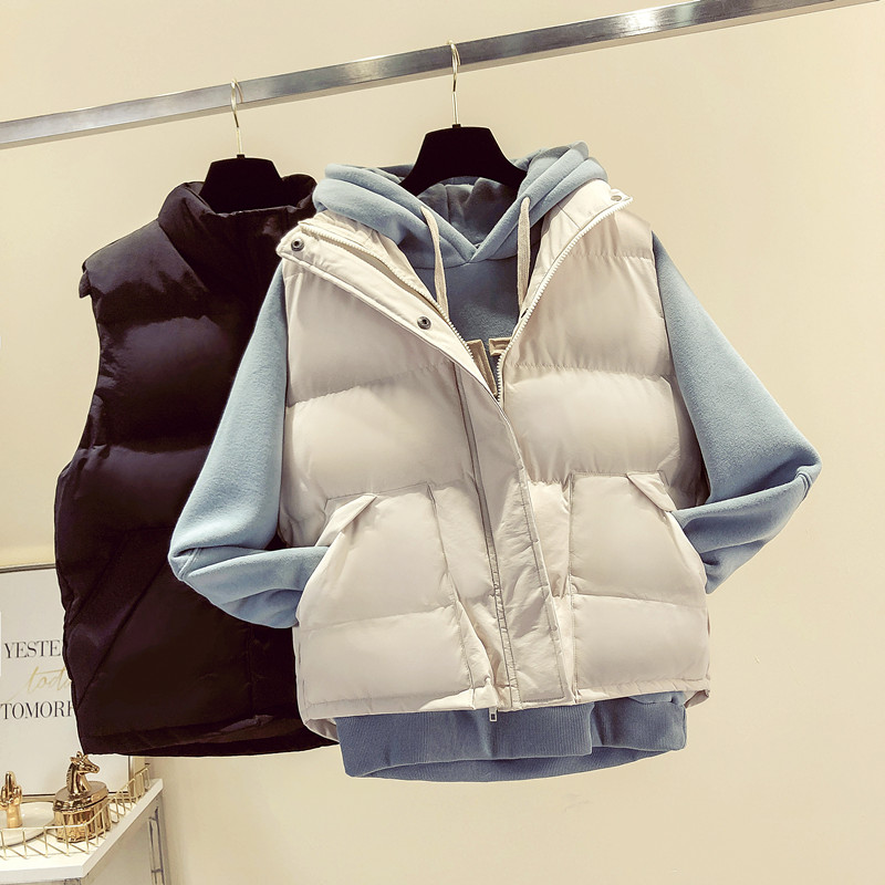 Áo khoác cotton nữ ngắn đoạn 2018 thu đông 2018 phiên bản mới của Hàn Quốc áo rộng vest rộng màu hoang dã cho học sinh đầm dài qua gối cho tuổi trung niên