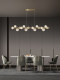 All-Copper Restaurant Chandelier, Nordic Light Luxury, Simple Modern High-End Dining Table Lamp, Dining Room Bar Island Italian-Style Long Strip Lamp
