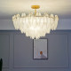 French Light Luxury Pastoral Chandelier, Main Living Room Lamp, Simple Modern Pearl Feather Decoration, Romantic Bedroom and Dining Room Lighting Fixtures