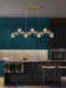 All-copper restaurant chandelier Nordic light luxury long modern simple dining table lamp creative designer bar crystal lamps