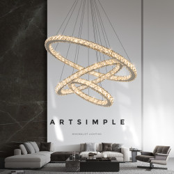 Crystal Living Room Chandelier, Italian Light Luxury, High-End Feel, Full Spectrum Eye Protection, Duplex Villa Living Room Lamp, 2026 New Model