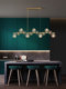 All-copper restaurant chandelier Nordic light luxury long modern simple dining table lamp creative designer bar crystal lamps