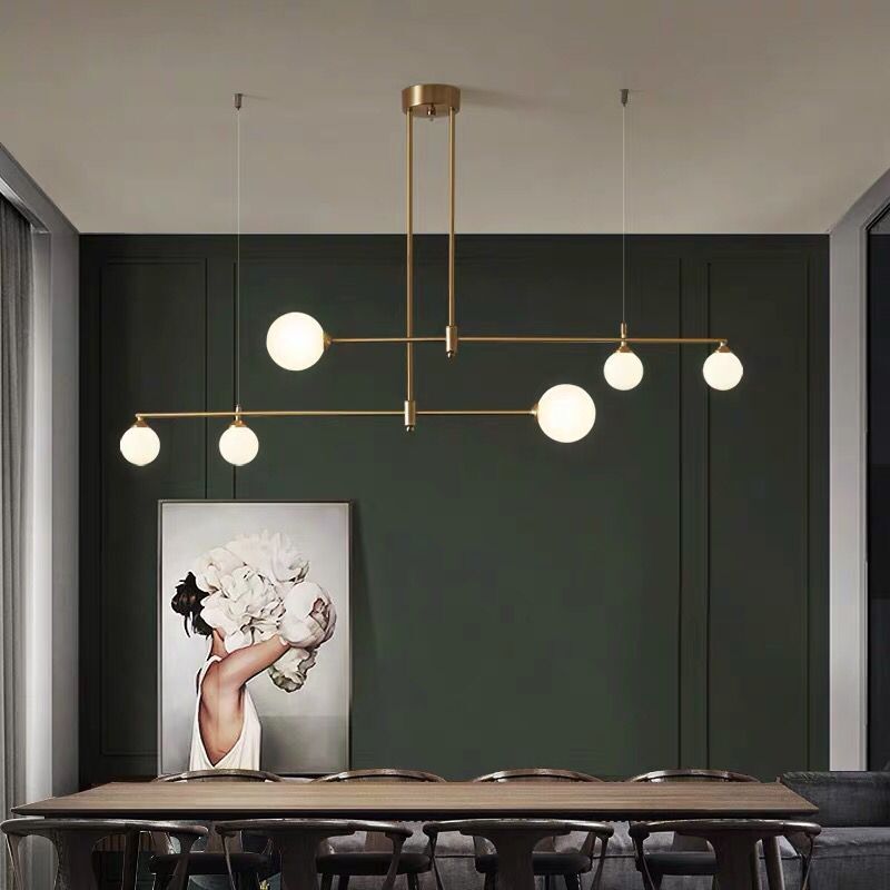 北欧全铜现代简约餐厅饭厅泡泡球小吊灯茶室吧台轻奢网红灯具