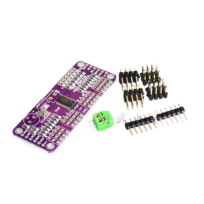 MCU-PCA9685 16通道 12位Fm+I2C总线 PWM 控制器舵机控制模块