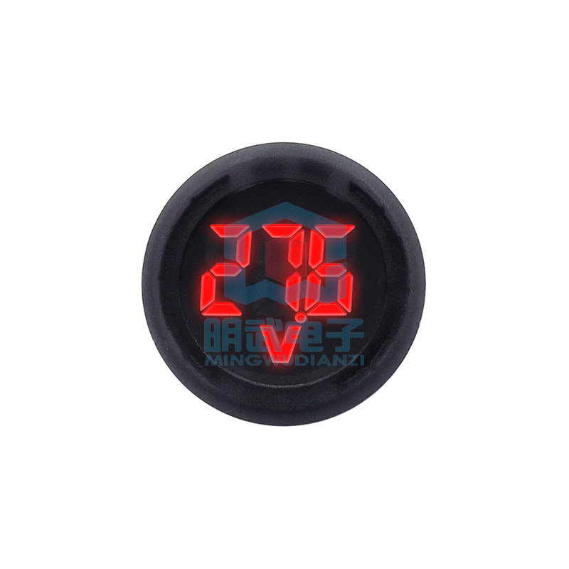DC 4-100V直流数字电压表头显示器LED数显圆形两线电压表反接保护