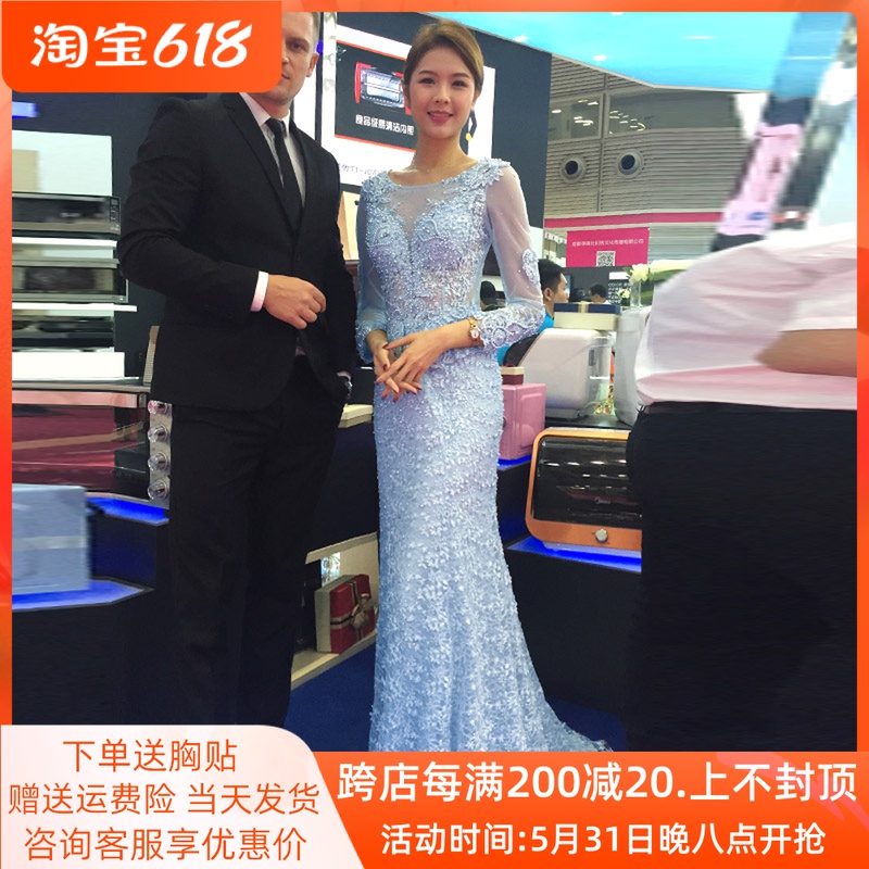 Gas Field Queen Host Banquet Annual Meeting High-end Evening Gown Dress Woman 2022 New Temperament Big and Noble Weight