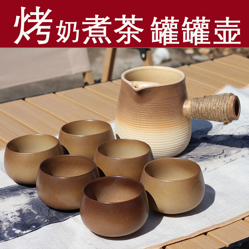 Large Capacity Tea Kettle for Brewing Tea and Milk Tea, Outdoor Use, Can Be Used for Dry Burning, High Temperature Ceramic Lid Large Capacity Tea Kettle for Brewing Tea and Milk Tea, Outdoor Use, Can Be Used for Dry Burning, High Temperature Ceramic Lid