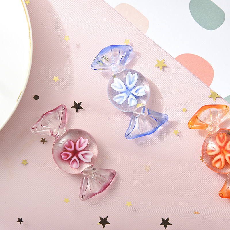 Embedded flowers, Japanese-style handmade creative home decorations, glass craft gifts, glass artwork, colored candies - Taobao