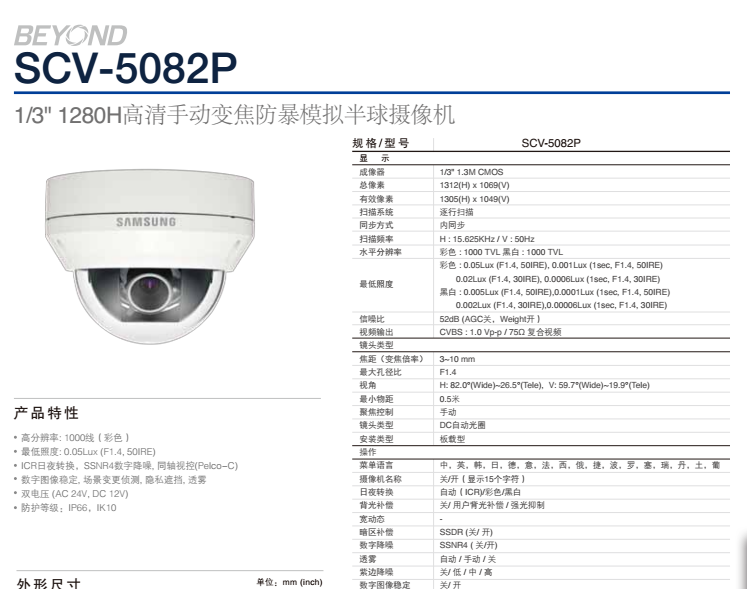 12MP Infrared Network Dome Camera PND-9080RP PNV-9080RP Samsung 4K Dome