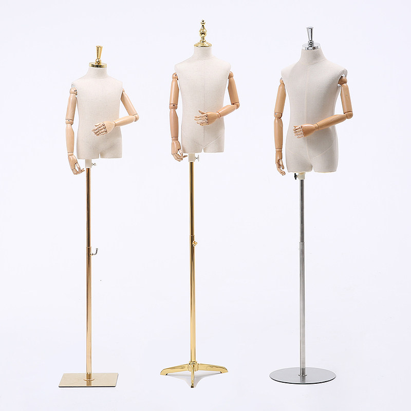 Children's model props Half-body children's clothing store Clothing store Children's clothes display rack Full body bag canvas belt leg model rack