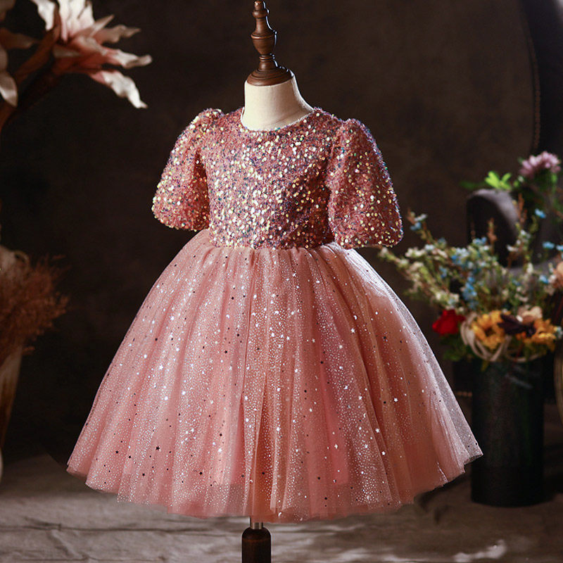 Flower Boy Wedding Little Girl Dress Girl Foreign Pie Princess Dress Fluffy Dress Child Presenter Piano