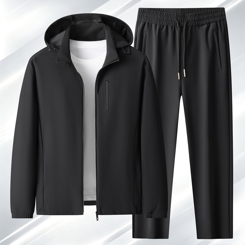 Plus-Size Outdoor Casual Sports Suit for Men, Spring and Autumn Loose Jacket and Pants Two-Piece Set, Extra Large for Big and Tall Individuals Plus-Size Outdoor Casual Sports Suit for Men, Spring and Autumn Loose Jacket and Pants Two-Piece Set, Extra Large for Big and Tall Individuals