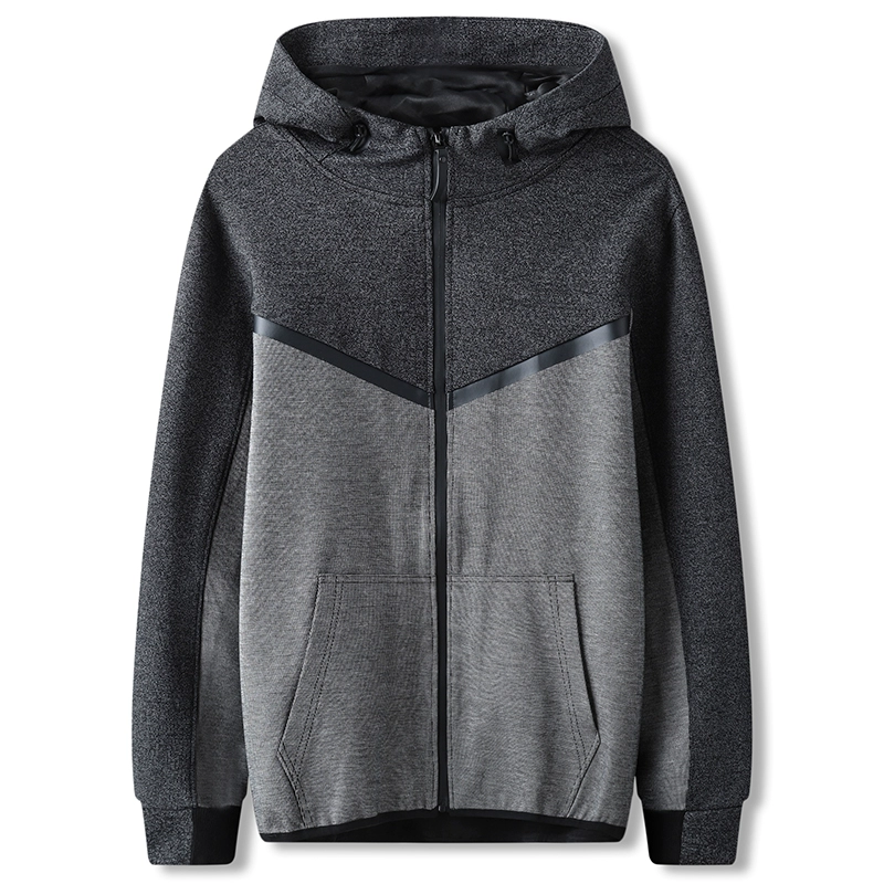 Mùa xuân và mùa thu Áo nam mới Kích thước lớn Áo hoodie rộng rãi Áo nỉ giản dị Thêm phân bón để tăng áo khoác nam hợp thời trang - Cao bồi