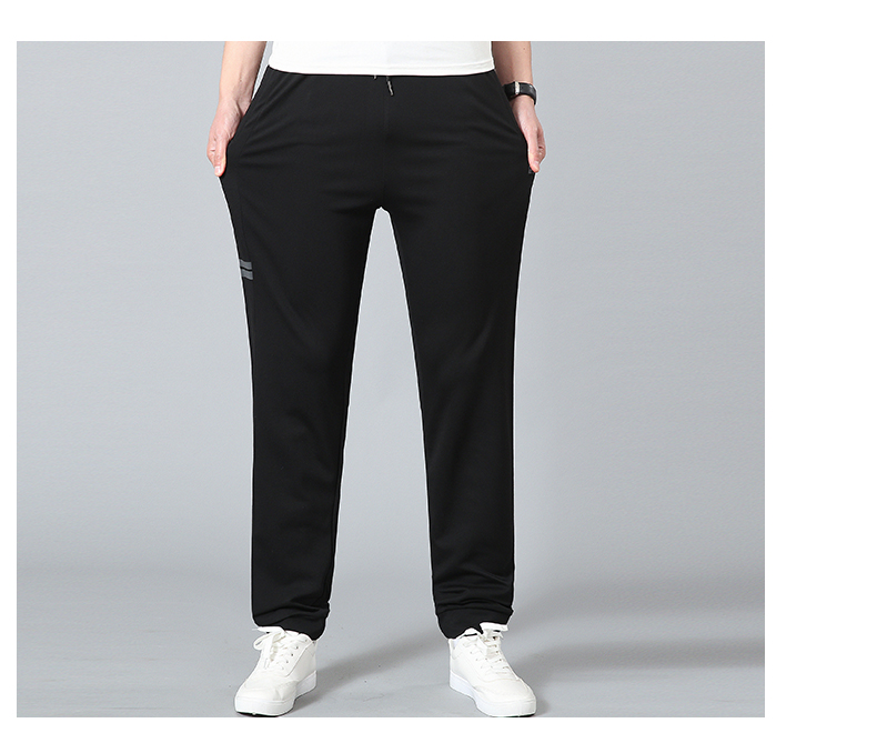 Quần lửng nam size lớn cộng với quần béo Quần ngố đan quần dài mùa xuân và mùa thu dài cộng với phân bón để tăng tiết mồ hôi cho nam - Quần Jogger quần jean nam