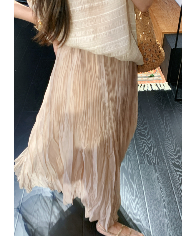 Yuui【Sparkling】Mist Shadow Flowing Gauze/Imitation Silk Pleated Flowing Atmosphere Skirt 5.14