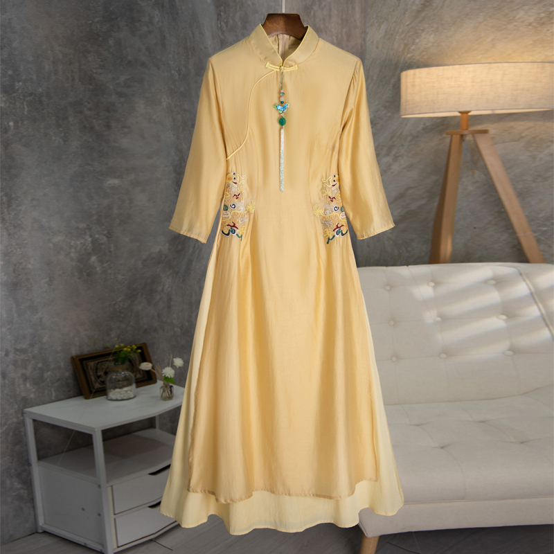 Chinoiserie Tang Suit Women's Clothing 2025 Spring and Summer Retro Tea Clothing Ao Dai Han Dynasty Cheongsam Improved New Chinoiserie Dress
