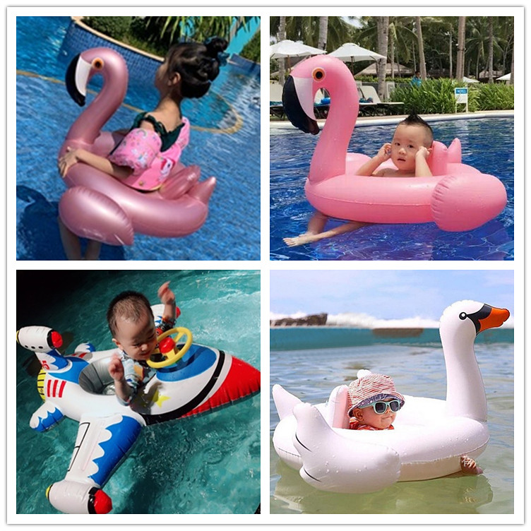 thick children's swimming seat ring sunshade infant baby seat infant swimming ring inflatable underarm float ring cartoon