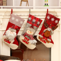 Christmas decorations Christmas socks gift bag large Christmas socks old man snowman gift bag candy stockings hanging ornaments