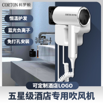 Hotel Hair Dryer Home Power High Power Wall-mounted Electric Hair Dryer Free of punch Bathrooms Wind Sock in Blue Light No injuries