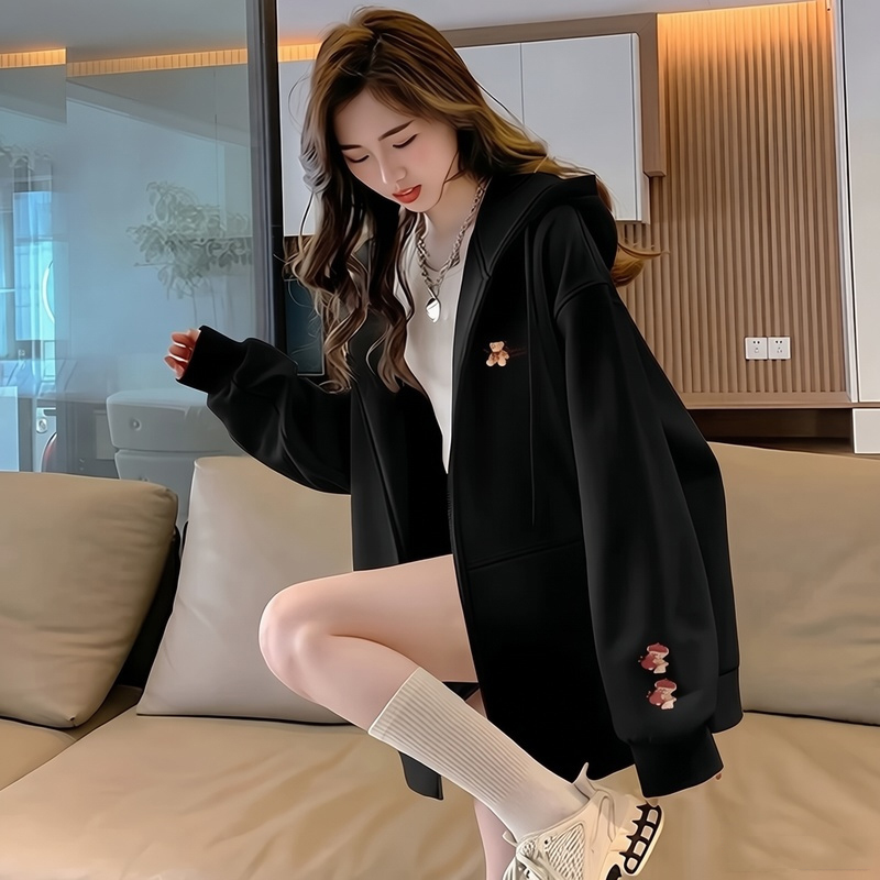 Plus Size Lazy Hooded Cardigan Sweatshirt for Women, Autumn Loose Fit 200/ 150kg Extra Large Size Zip-Up Jacket Top Plus Size Lazy Hooded Cardigan Sweatshirt for Women, Autumn Loose Fit 200/ 150kg Extra Large Size Zip-Up Jacket Top
