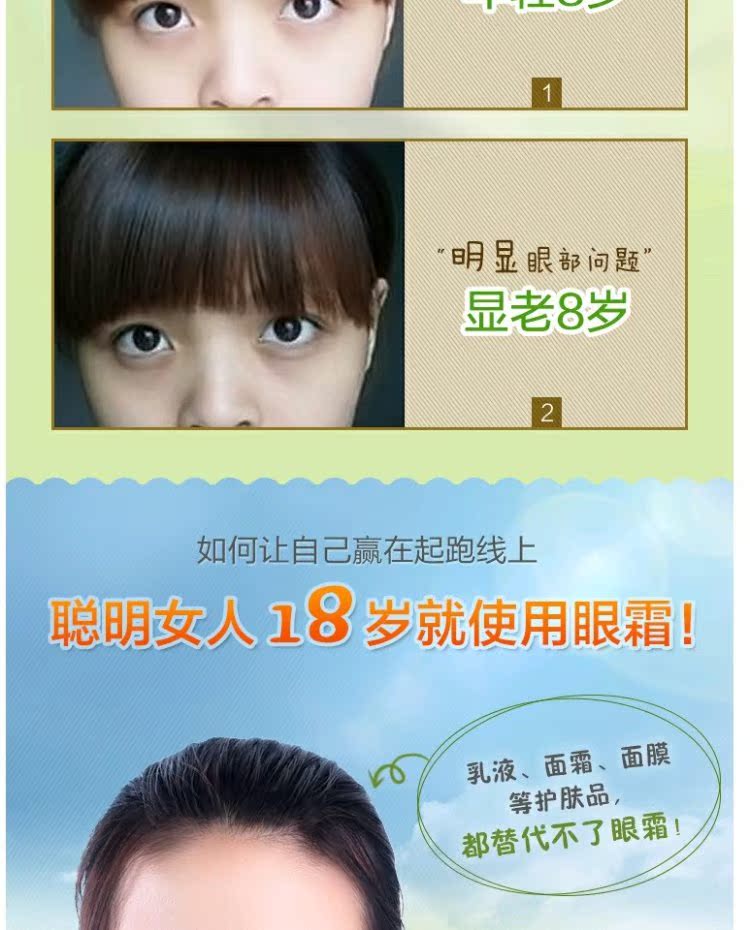 Kem dưỡng mắt Grass Heart để làm sáng túi mắt tròn tối Fine Line dưỡng ẩm nâng cơ Firming Anti-Wrinkle Eye Care mặt nạ ngủ mắt