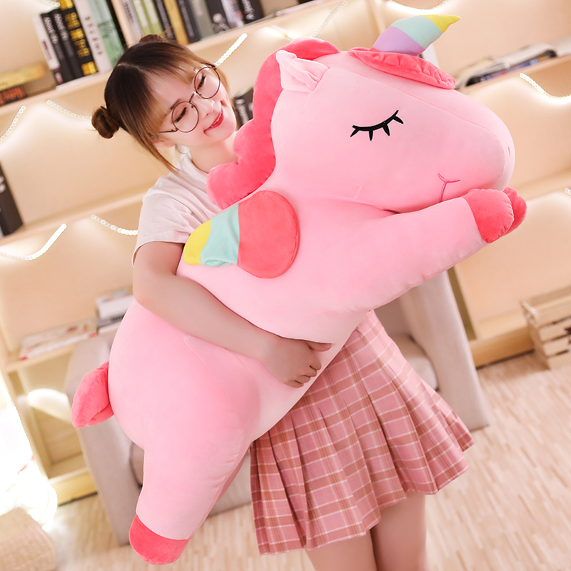 Unicorn doll pillow girl sleeping on bed plush toy pink doll New Year doll Valentine's Day gift