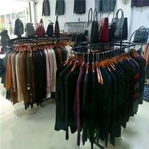 Clothing store island rack floor rack high-end clothing store display rack double row rack middle shelf parallel bar side hanging clothes rack