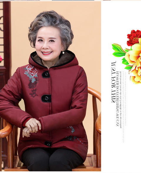Áo khoác trung niên và mùa đông, áo khoác cotton, sữa nữ, quần áo mùa đông, 60-70-80 tuổi, áo khoác mùa đông của mẹ đồ mặc nhà trung niên