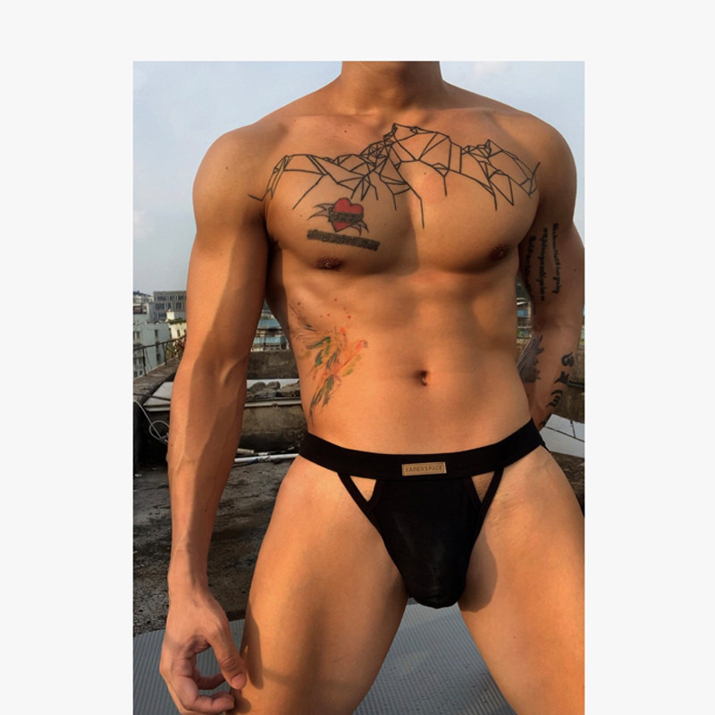 Sexy low-waist hip-lifting thong personality gay gay sexy underwear men's attack cotton comfortable large bag double Ding