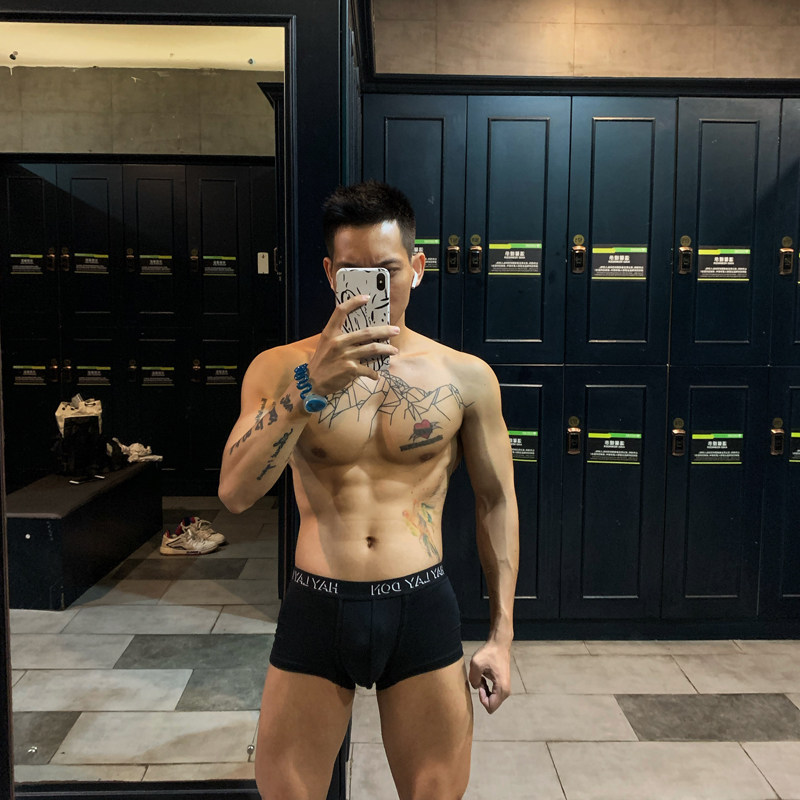 gay underwear men attack cotton boxer pants low waist sexy breathable solid color personality English trend loose boxer pants