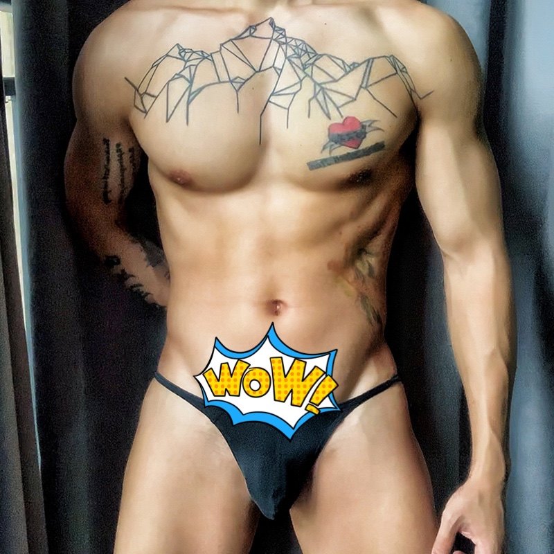 Sexy low waist gay underwear men attack pure breathable personality muscle gay passion sex tempting Tin pants