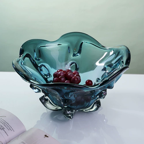 Легкий роскошный современный хрустальный стеклянный супер большая фруктовая тарелка Творческая гостиная кофейная столик Стекло фруктовый