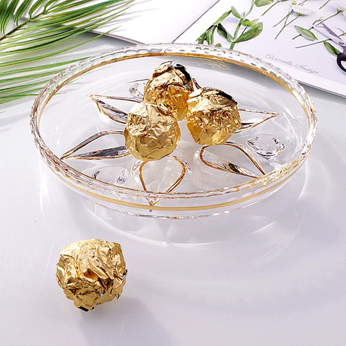 Творческое хрустальное стекло, положив фруктовую тарелку фруктов северный конфеты, свет роскошный роскошный лиш