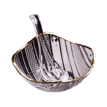 Light luxury creative transparent glass bowl exquisite snack hotel dish dipping bowl beauty salon refreshment snack dessert plate