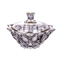 European modern creative gold-painted crystal glass candy jar with lid living room coffee table storage jar fashionable ornament