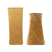 Retro Nordic woven vase straw woven rattan living room decoration dried flower arrangement flower basket small vase flower pot flower holder