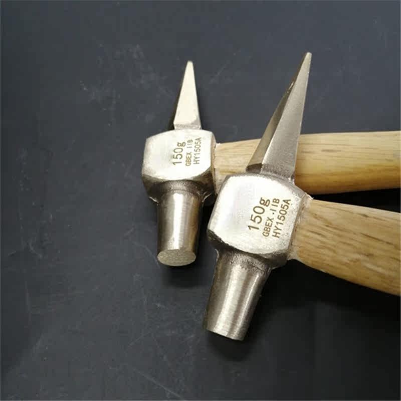 Explosion protection inspection hammer copper inspection hammer copper hammer copper hammer head pointed hammer long handle escape self-rescue hammer railway check hammer