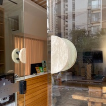 Natural travertine glass door handle semi-circular door handle wabi-sabi style light luxury clothing store glass door handle