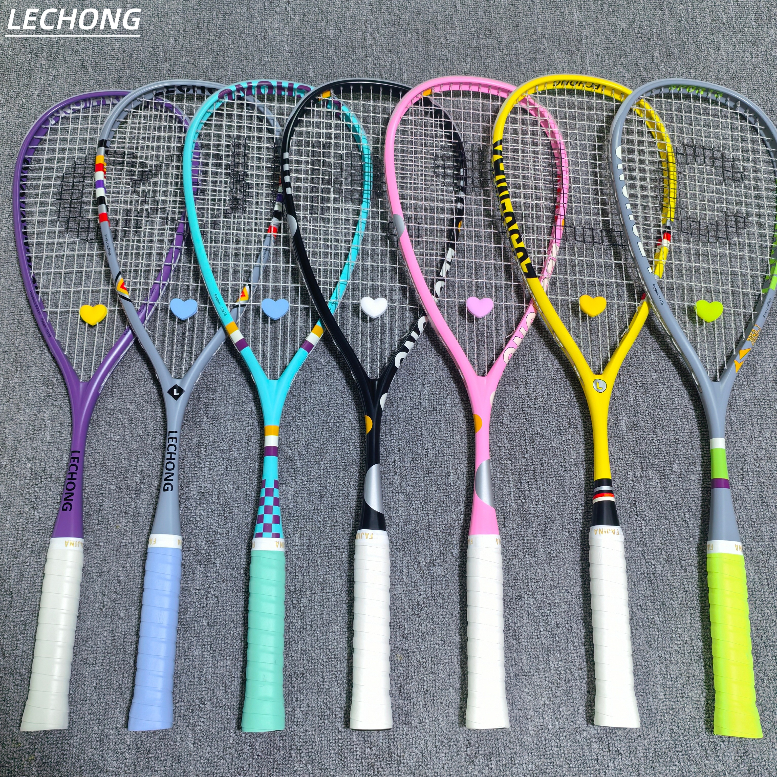 【複数のオプションをご用意】スカッシュラケットセット - 初心者、上級者、プロ向けハイエンドラック - 超軽量オールカーボン LECHONG