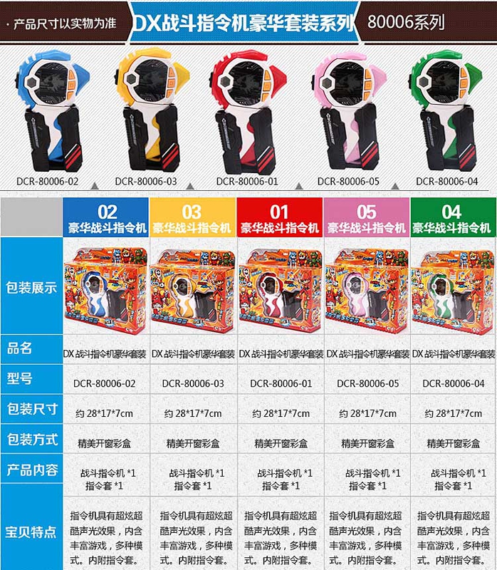 Authentic Instruction Set Robot Toys: Red, Pink, Blue, Green, Yellow Dx Battle Instruction Machines Deluxe Set