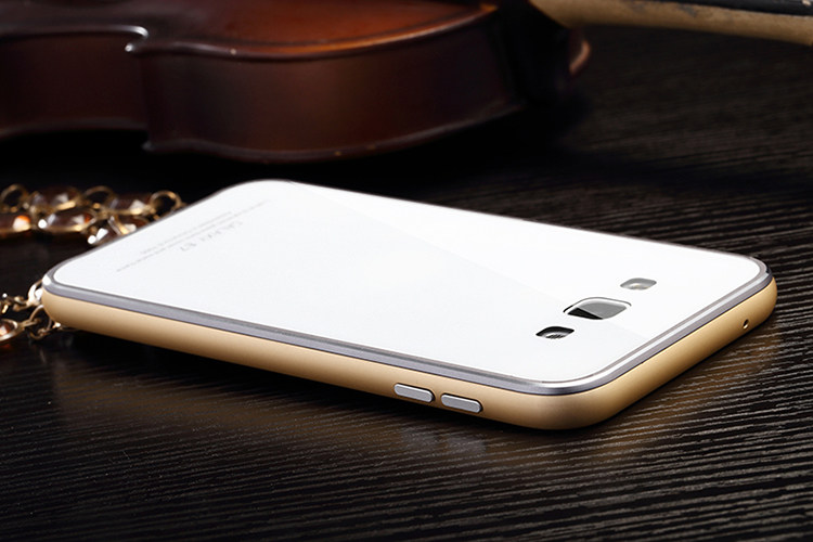 Luphie Aircraft Aluminum Metal Frame 9H Tempered Glass Back Cover Case for Samsung Galaxy E7 E7000