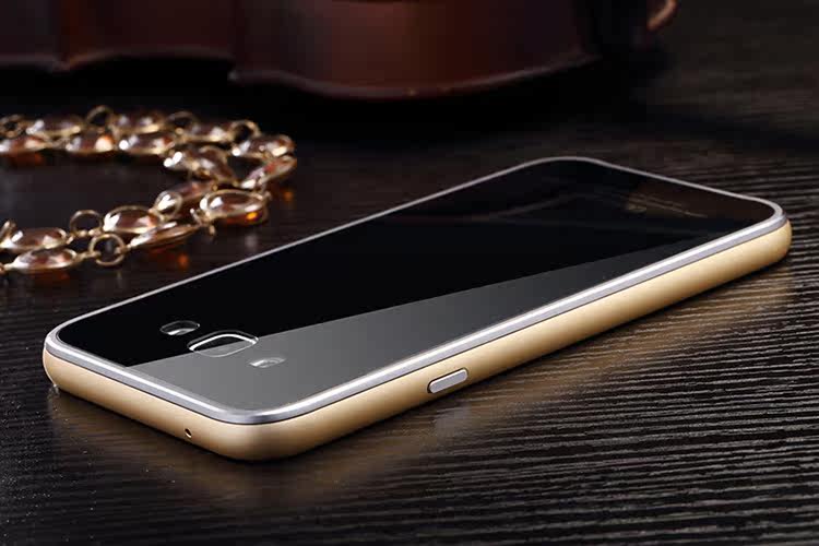 Luphie Aircraft Aluminum Metal Frame 9H Tempered Glass Back Cover Case for Samsung Galaxy E7 E7000