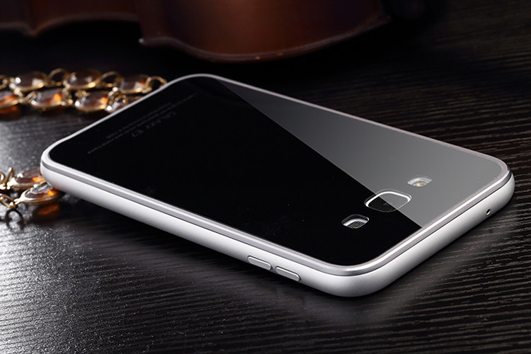 Luphie Aircraft Aluminum Metal Frame 9H Tempered Glass Back Cover Case for Samsung Galaxy E7 E7000