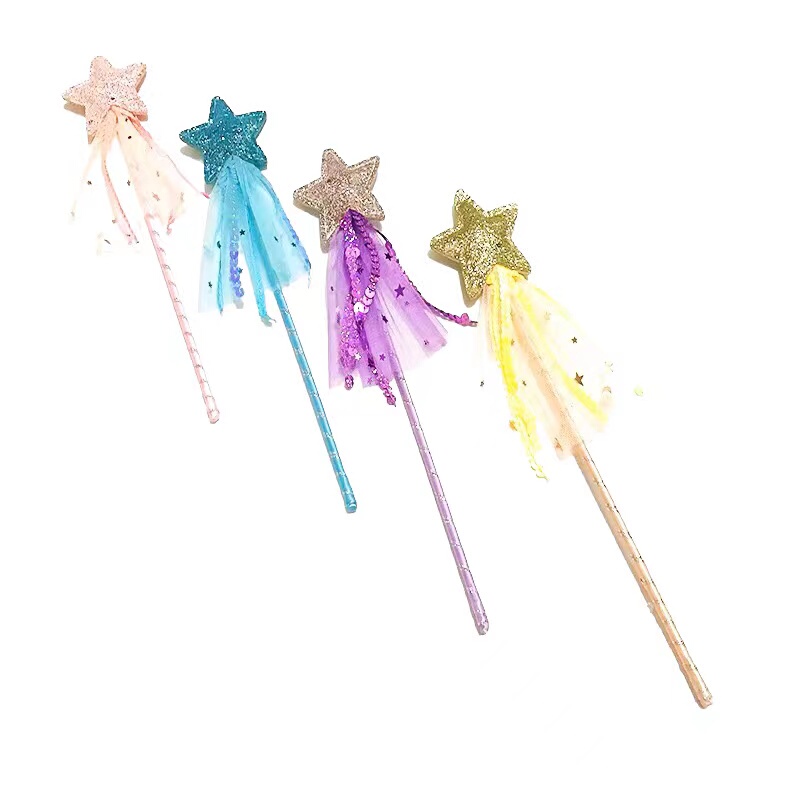 Halloween New Pink Star Wand Handmade Cat Teaser Wand Five-Pointed Star Fairy Wand Children's Gauze Fairy Magic Wand Halloween New Pink Star Wand Handmade Cat Teaser Wand Five-Pointed Star Fairy Wand Children's Gauze Fairy Magic Wand