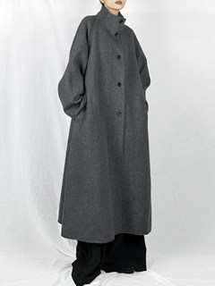 没2月    秋冬高级感收腰立领毛呢羊毛大衣外套