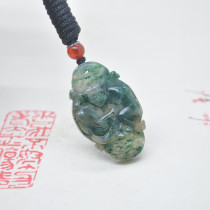 New goods Nanyang jade Dushan jade old material sky blue jade monkey pendant twelve zodiac good times pendant jade accessories