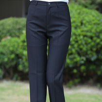 Professional suit pants womens large size fat mm200 pounds thin work pants high waist formal straight hidden blue trousers