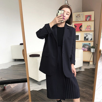 Fat plus size womens small suit skirt two-piece suit autumn and winter New Fat mm200 kg suit jacket