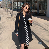 Autumn new fat mm200 kg net red professional suit jacket large size womens Korean version of long temperament suit