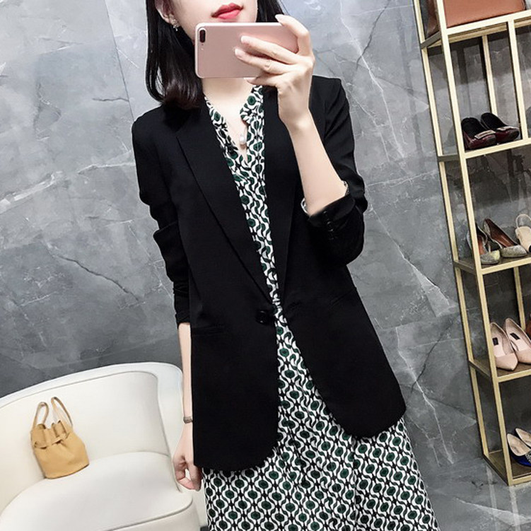 Advanced Spring and Summer Black Suite Costume Woman - Fat Mm Han - edition Small Suit